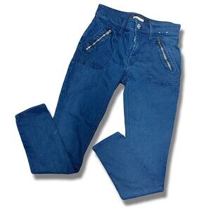 Express Jeans Womens 00 Blue Mid Rise Skinny Ankle Stretch Zipper Pockets